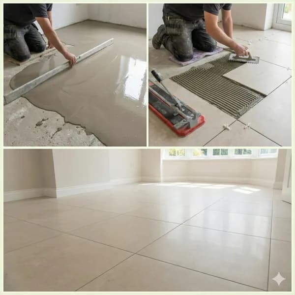 Pose de carrelage au sol